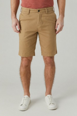 Lucky Brand 11 Stretch Twill Flat Front Men's Shorts Khaki | South Africa-ARH372698