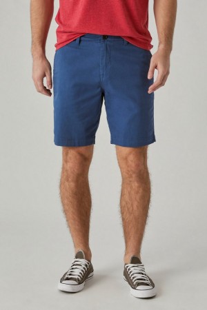 Lucky Brand 11 Stretch Twill Flat Front Men's Shorts Blue | South Africa-YKT932568