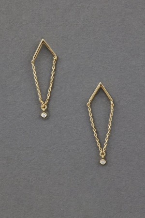 Lucky Brand 14k Gold Plated Chain Stud Women's Earrings Gold | South Africa-CBE021379