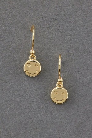 Lucky Brand 14k Gold Plated Smiley Women's Earrings Gold | South Africa-ORD539482