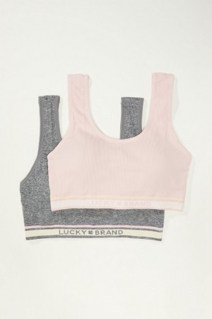 Lucky Brand 2 Pack Plus Lucky Comfort Women's Bra Light Pink / Grey | South Africa-UBI385924