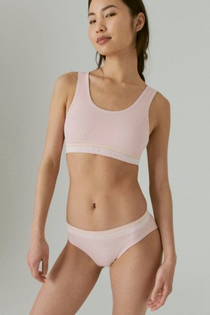 Lucky Brand 2 Pack Varsity Logo Seamless Set Women's Bra Light Pink | South Africa-TEL631824