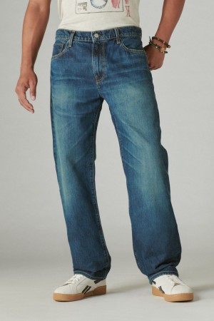 Lucky Brand 363 Straight Made In The Usa Selvedge Men's Jeans Blue | South Africa-MWV648910