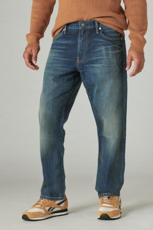 Lucky Brand 410 Athletic Straight Guinness Men's Jeans Blue | South Africa-AEV802631