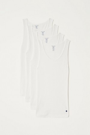 Lucky Brand 4 Pack A Men's Tank Tops White | South Africa-RLX863012