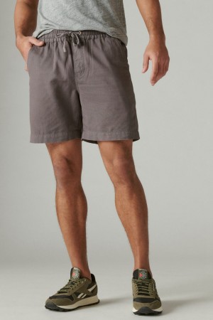 Lucky Brand 7 pull Up Linen Men's Shorts Taupe | South Africa-IUC319567