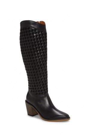 Lucky Brand Abeny Cut-out Women's Knee High Boots Black | South Africa-JLV936401