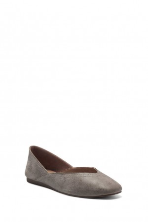 Lucky Brand Alba Leather Women's Flats Light Grey | South Africa-SEI782543