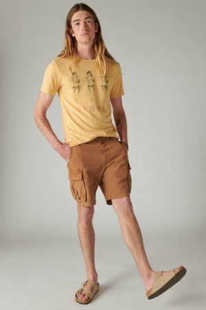 Lucky Brand Aloha Pinup Men's T-Shirts Yellow | South Africa-SYK651843