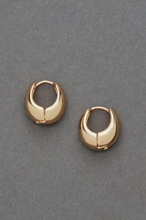 Lucky Brand Baby Oval Hoop Women's Earrings Gold | South Africa-VCE438957