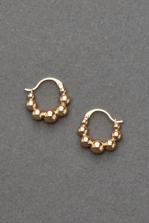 Lucky Brand Ball Beaded Hoop Women's Earrings Silver | South Africa-GDP896174