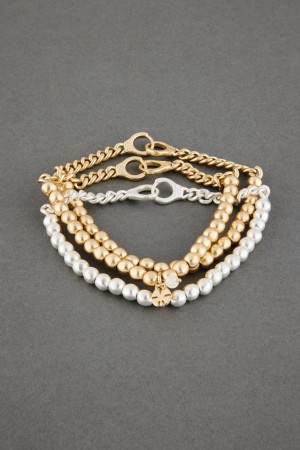 Lucky Brand Beaded Handcuff Set Women's Bracelet Gold / Silver | South Africa-SKL463157