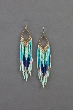 Lucky Brand Beaded Statement Drop Women's Earrings Multicolor | South Africa-DRT659038