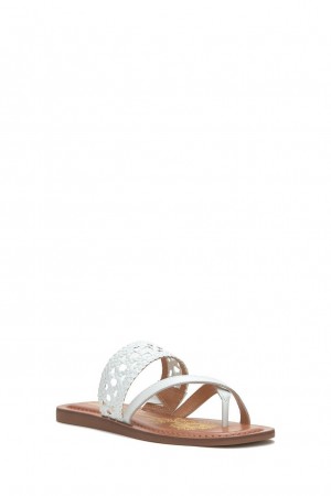 Lucky Brand Beckery Woven Women's Sandals White / Beige | South Africa-HAC235879