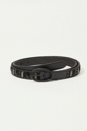 Lucky Brand Black Multi Beaded Women's Belts Black | South Africa-QCF280917