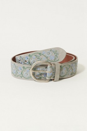 Lucky Brand Blue Floral Embroidered Women's Belts Green / Gold | South Africa-XYM234598