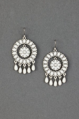 Lucky Brand Bone Statement Drop Women's Earrings Silver | South Africa-PQC980275