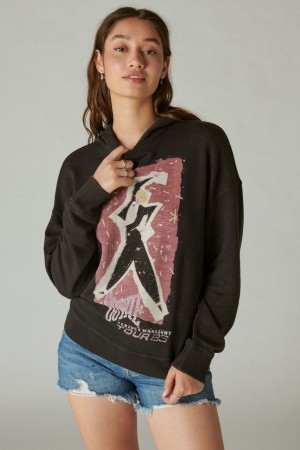 Lucky Brand Bowie Tour 83 Women's Pullover Black | South Africa-YVD875329