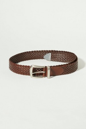 Lucky Brand Braided Western Women's Belts Dark Brown | South Africa-VFC635470