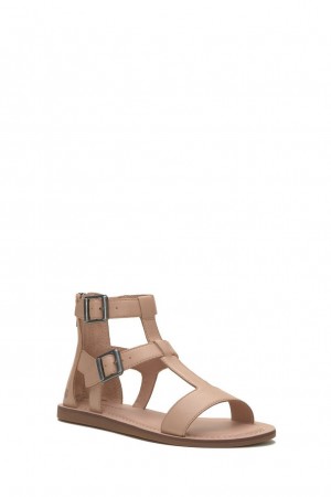 Lucky Brand Brelin Buckle Women's Sandals Beige | South Africa-JSU261308