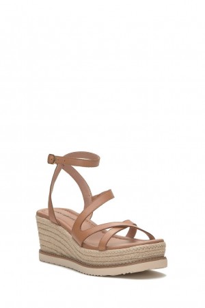 Lucky Brand Carolie Espadrille Women's Wedge Sandals Brown | South Africa-EOQ186437