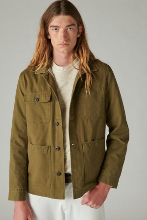 Lucky Brand Chore Men's Jacket Olive | South Africa-ZRE470982