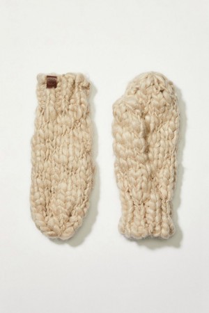 Lucky Brand Cozy Knit Women's Gloves Cream | South Africa-RCM689125