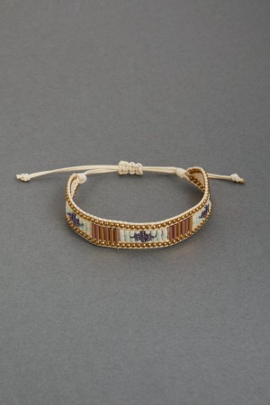 Lucky Brand Delicate Beaded Wrap Women's Bracelet Gold | South Africa-BDX143795