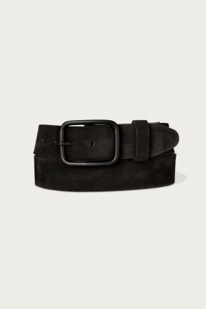 Lucky Brand Distressed Suede Leather Men's Belts Black | South Africa-IEA406852