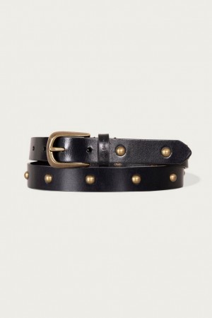 Lucky Brand Dome Studded Leather Women's Belts Black | South Africa-SQM419385