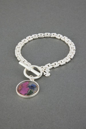 Lucky Brand Dried Flower Charm Women's Bracelet Silver | South Africa-ICK291305