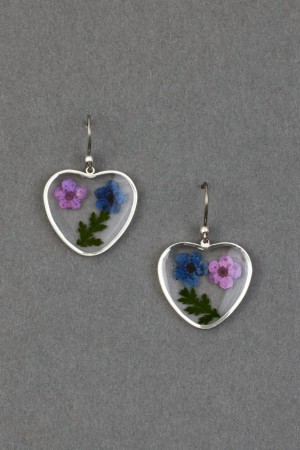 Lucky Brand Dried Flower Heart Drop Women's Earrings Silver | South Africa-TSF327915