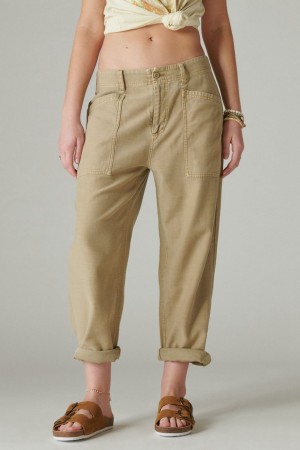 Lucky Brand Easy Pocket Utility Women's Pants Light Khaki | South Africa-RVE905138