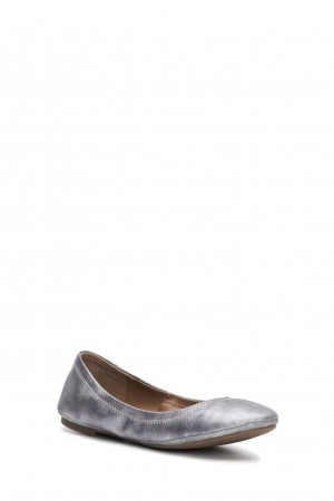 Lucky Brand Emmie Ballet Leather Women's Flats Grey | South Africa-DFV540796