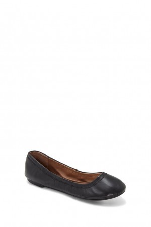 Lucky Brand Emmie Ballet Leather Women's Flats Black | South Africa-DNH695873