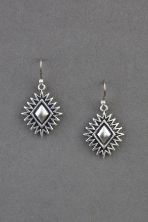 Lucky Brand Etch Diamond Drop Women's Earrings Silver | South Africa-JWE690471