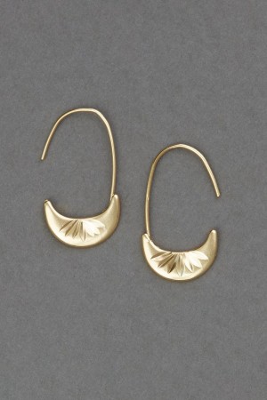 Lucky Brand Etch Threader Hoop Women's Earrings Gold | South Africa-AWZ452610