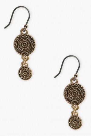 Lucky Brand Etched Drop Women's Earrings Gold | South Africa-LRC413056