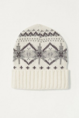 Lucky Brand Fair Isle Women's Beanie White / Grey | South Africa-OVQ147920