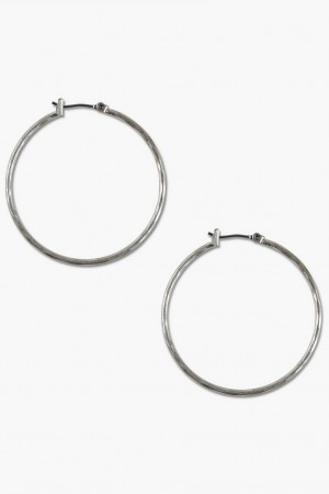 Lucky Brand Fw - Thin Silver Women's Hoop Silver | South Africa-HBV053794