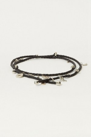 Lucky Brand Good Luck Charm Braided Women's Belts Black | South Africa-ALH058167