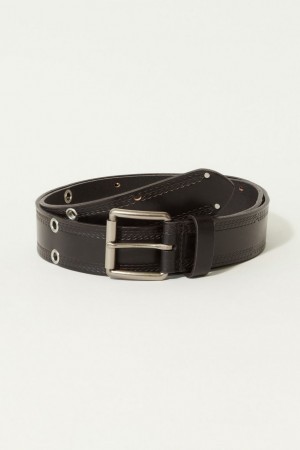 Lucky Brand Grommet And Embossed Men's Belts Grey | South Africa-HKI524906