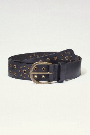 Lucky Brand Grommet Novelty Women's Belts Black | South Africa-DQC013459