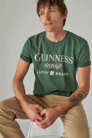 Lucky Brand Guinness Men's T-Shirts Green | South Africa-VHR346109