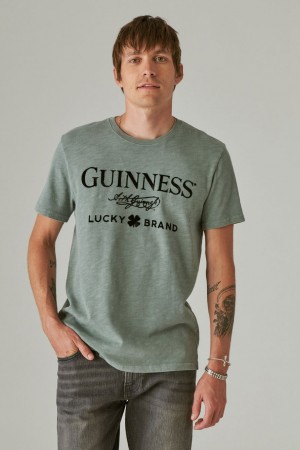 Lucky Brand Guinness Men's T-Shirts Silver | South Africa-OET896213