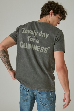 Lucky Brand Guinness Toucan Men's T-Shirts Dark Grey | South Africa-IEG126754