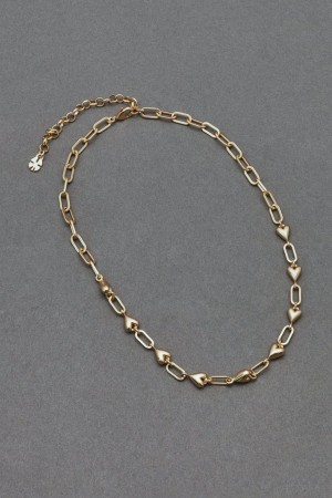 Lucky Brand Heart Collar Women's Necklace Gold | South Africa-KBA086392