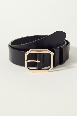 Lucky Brand High Shine Buckle Women's Belts Black | South Africa-JQU854732