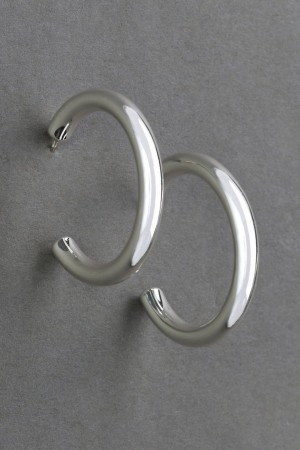 Lucky Brand High Shine Hoop Women's Earrings Silver | South Africa-DVJ653129