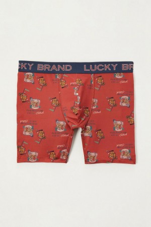 Lucky Brand Holiday Printed Gift Men's Briefs Dark Red | South Africa-WOI480921